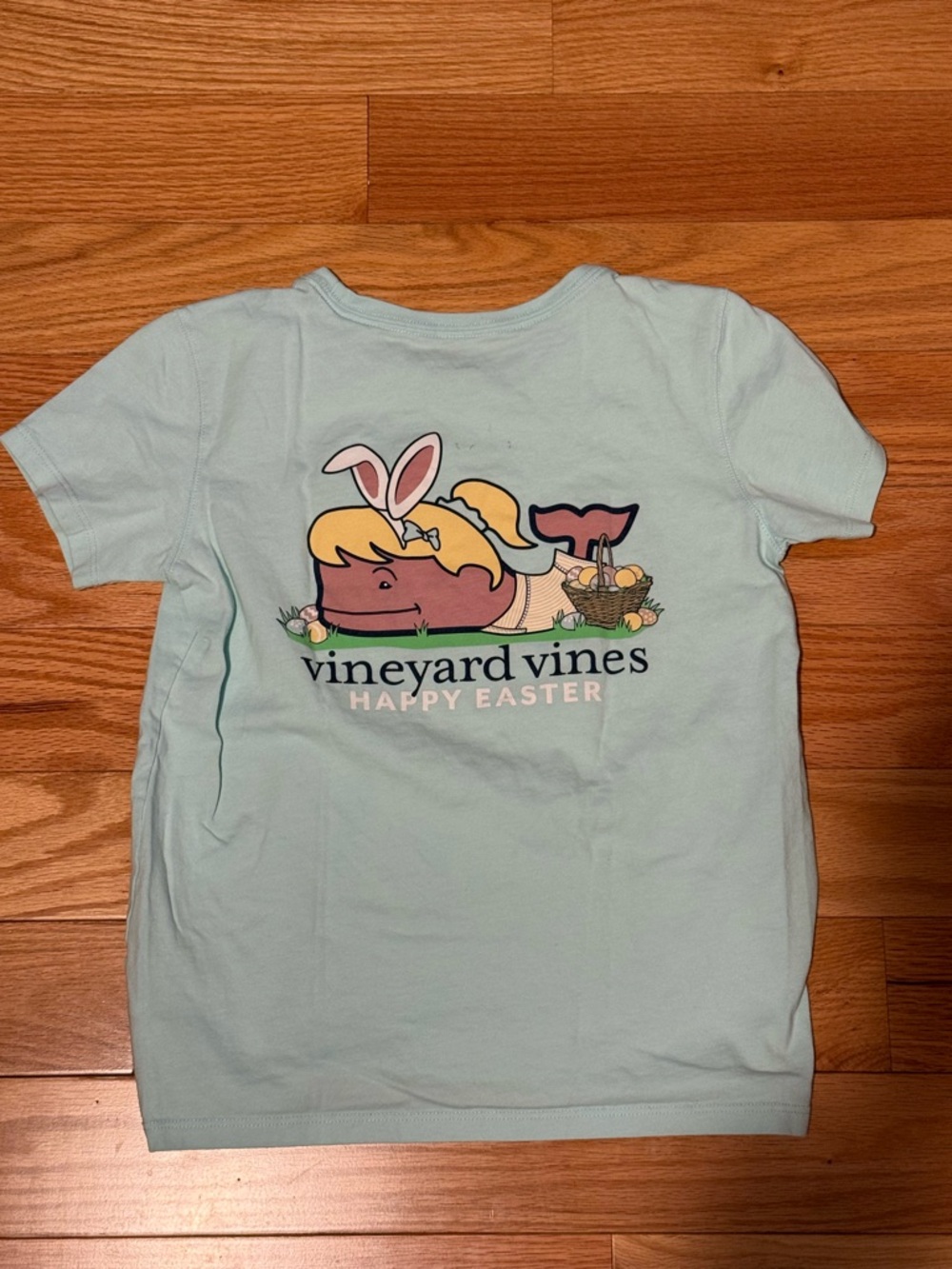 Vineyard Vines Light Blue Easter Whale Kids Tee